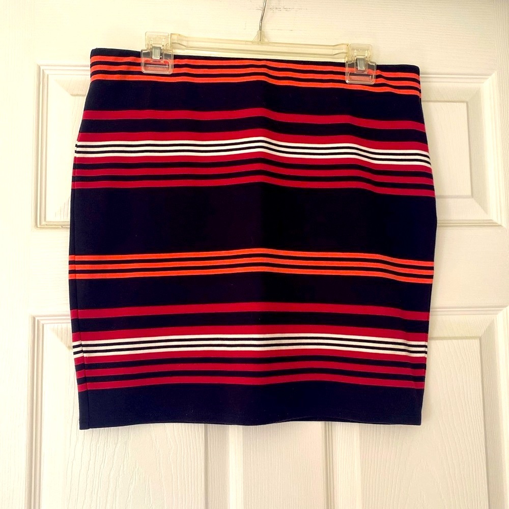 Striped Stretch Mini Skirt